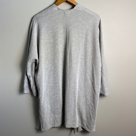 Donna Womens Gray Open Front Dolman Sleeve Fine Ribbed Cardigan Sweater One Size - Picture 4 of 9